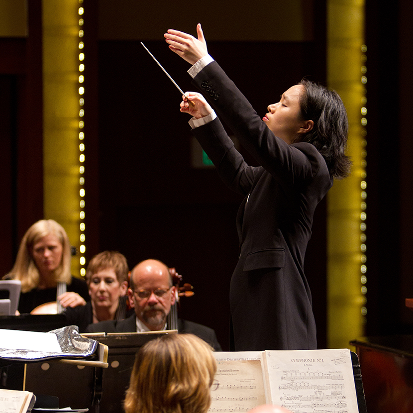 Carolyn Kuan in performance with the Hartford Symphony Orchestra